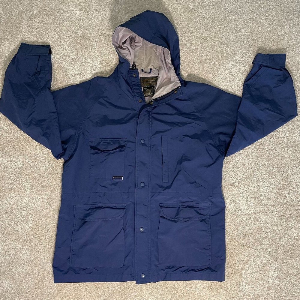 Blue Vintage Eddie Bauer jacket with hoodie